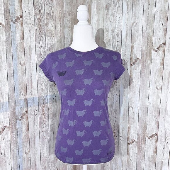 Lost Short Sleeve Graphic Tee | Purple | Crew Neck | Small | Novelty | Y2K - Picture 1 of 12